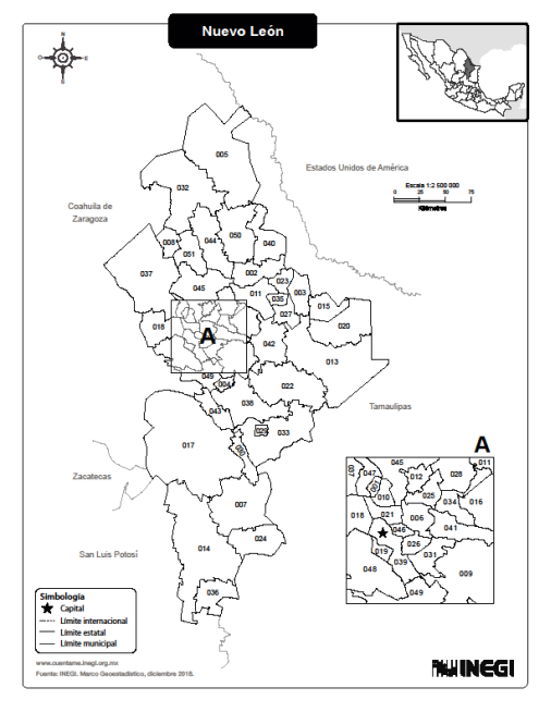 Nuevo Le�n. Mapa