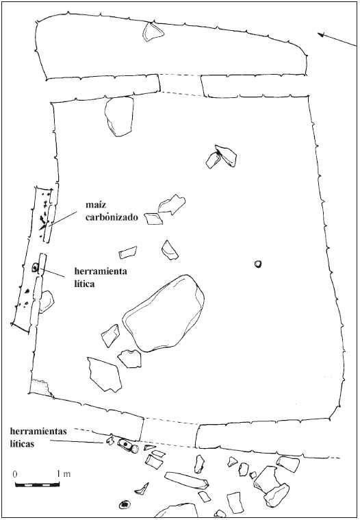 Planta del nivel 2 de la estructura 15, área II (dibujo: Hernando Malca Cardoza y Alexis Mantha).