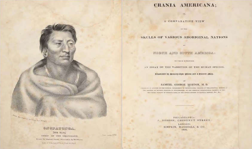 Folha de rosto do livro Crania Americana