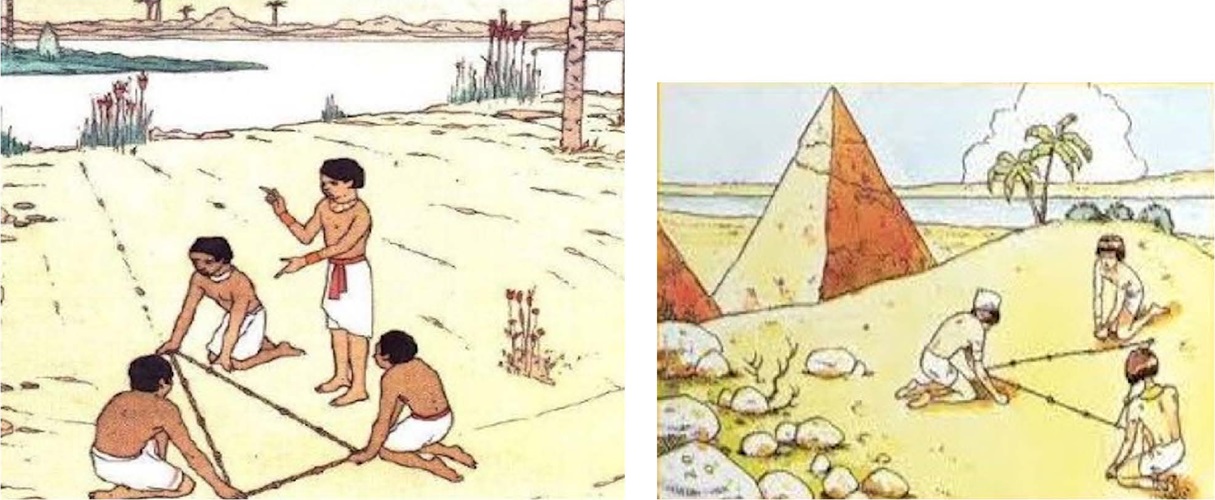 Representações da investigação de propriedades do triângulo retângulo por
egípcios antigos presentes em materiais didáticos