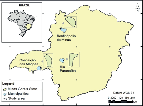 Location map of the study areas.