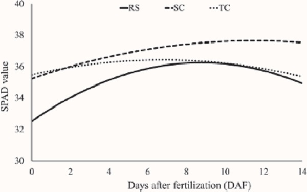 Responses of the Alternanthera sissoo plants
                            cultivated using rooted stump (RS), stem cutting (SC) and terminal
                            cutting (TC) to the NPK fertilization, as indicated by the leaf SPAD
                            values.