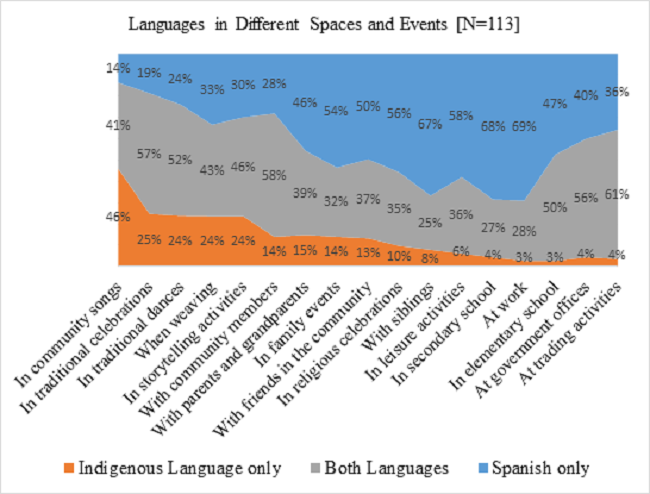 Use of Spanish and Indigenous Languages in Different Contexts
