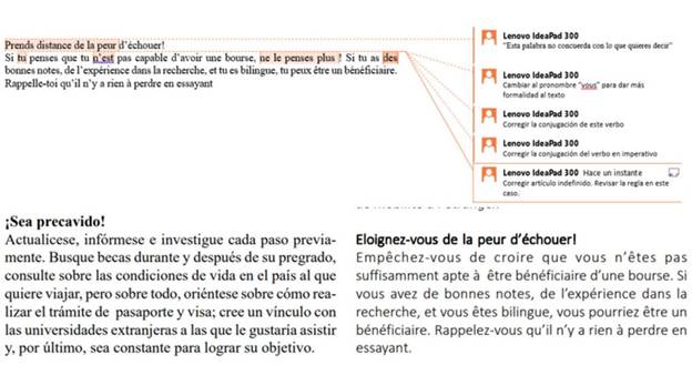 Correcciones de las docentes
