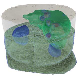 Volume mesh using our
method, generated from a vector of implicit functions.