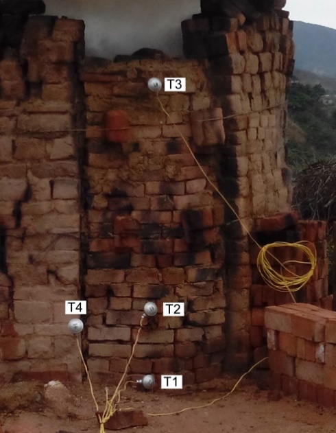 Termopares instalados
por niveles en el horno