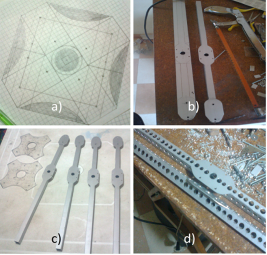 Etapas de construcci&oacute;n estructura quadrotor