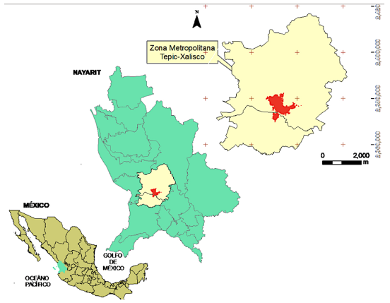 La ciudad de Tepic, México