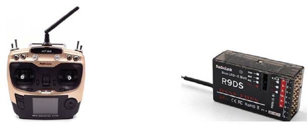 (left). RadioLink AT9S transmitter. (right) RadioLink R9DS receiver