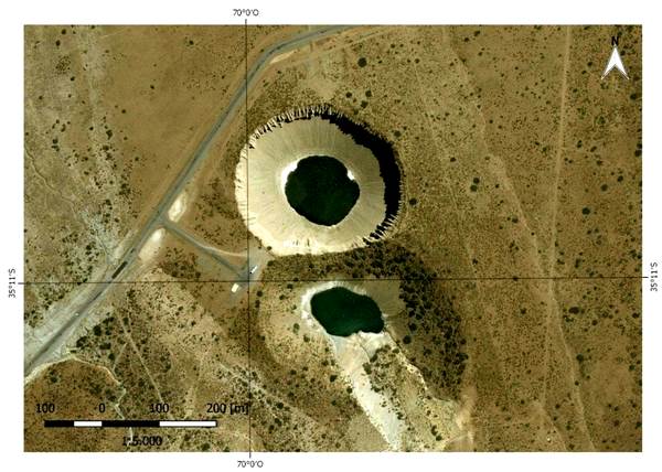Pozo de Las Ánimas, en margen izquierdo Ruta Provincial 222. Geositio 2