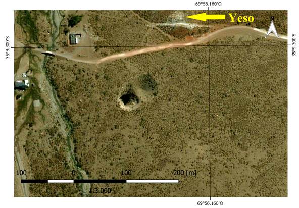 Dolinas del pozo de Las Animitas, en margen izquierdo Hostel Los Molles. Geositio 3