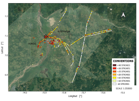 Caracterizaci&oacute;n de estructuras elevadas seg&uacute;n la cantidad de impactos de rayo recibidas