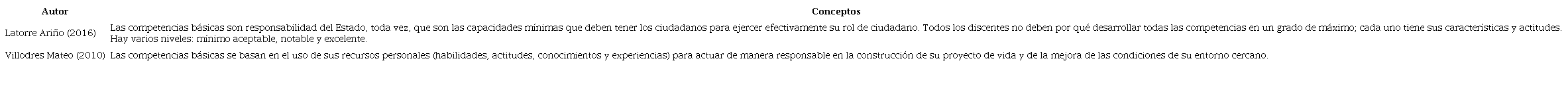 Conceptos de “competencias básicas”