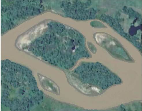 Imagen satelital del tramo sobre el río Sogamoso