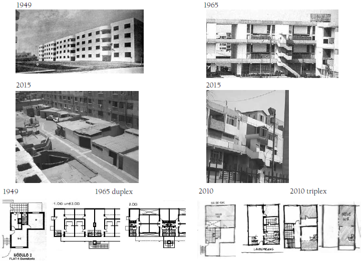 Crecimiento de la vivienda por el patr�n de la familia extendida : UV3 y UV Matute .