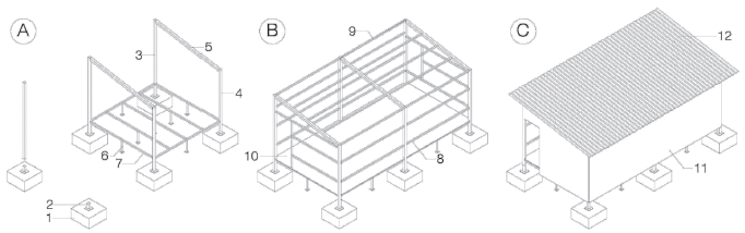 Montaje de los m�dulos que CRE la instal� en Hait�.