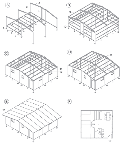 la CRE en Lorca. Montaje de alojamiento de dos m�dulos.