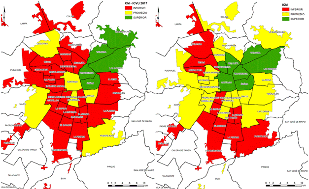 Indicadores sintéticos para la Dimensión Conectividad y Movilidad en el Área Metropolitana de Santiago. 