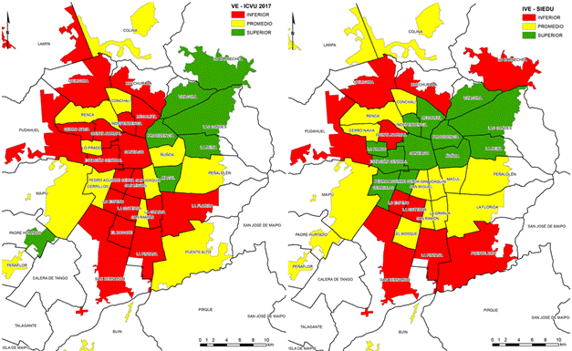 Indicadores sintéticos para la Dimensión Condiciones Vivienda y Entorno en el Área Metropolitana de Santiago. 