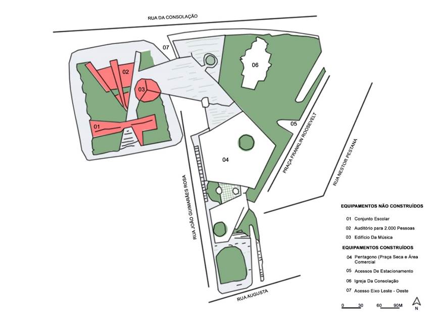 Concep&ccedil;&atilde;o do conjunto em 1970 e seus equipamentos.