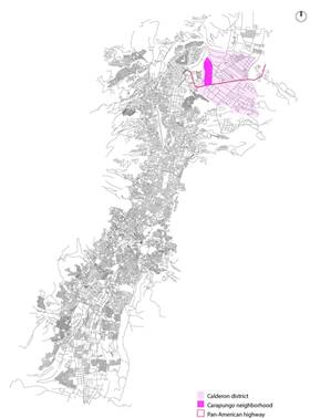Carapungo location in Quito.