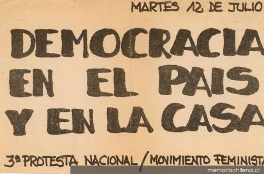 Panfleto 3º Protesta Nacional del Movimiento Feminista, 12 de julio de 1983.