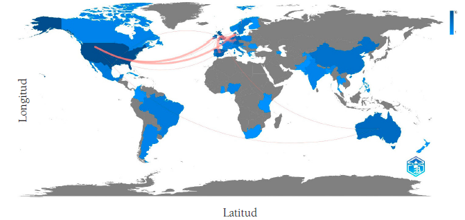 Mapa de producci&oacute;n y colaboraci&oacute;n de estudios en tema de pobreza energ&eacute;tica multidimensional.