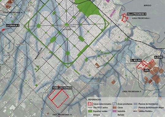 Ubicaci�n de los casos de estudio. 