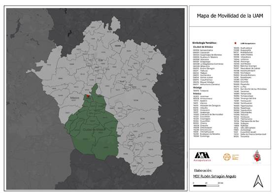 Mapa de los Municipios de la ZMVM. 