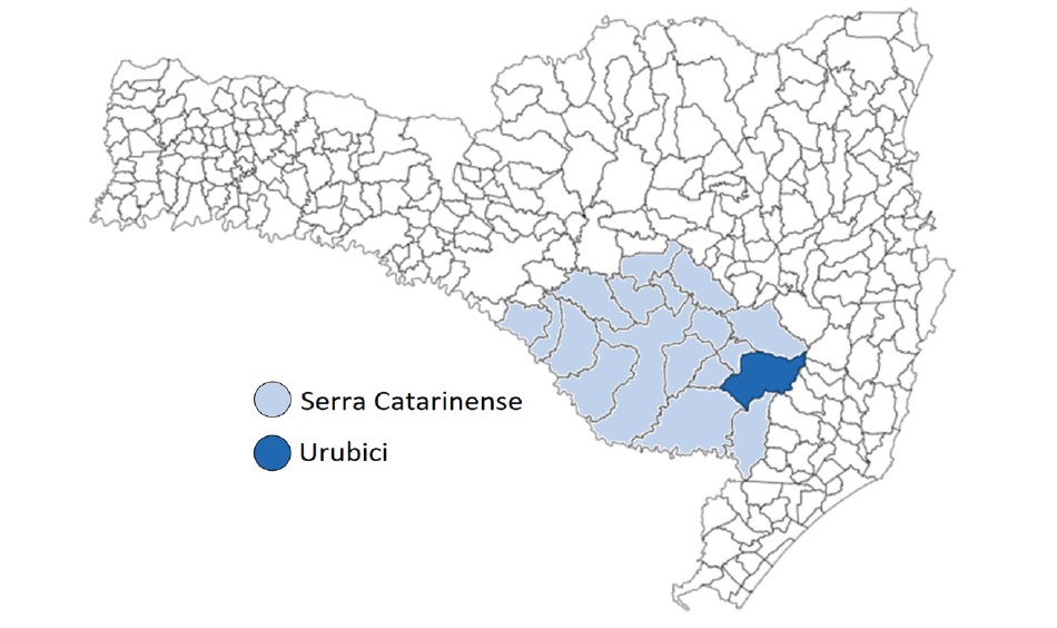 Location of the Serra Catarinense (Santa Catarina Mountains) region.