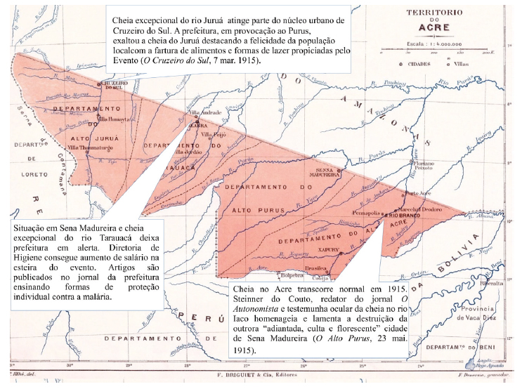 Mapa do Acre em 1923 do Atlas F. Briguiet & Cia.