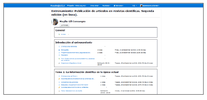 Ejemplo de reporte parcial de un estudiante obtenido desde su perfil