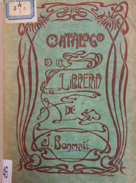 Portada del Cat&aacute;logo de la Librer&iacute;a de J. Bonmat&iacute;, Buenos Aires, s.n., 1901