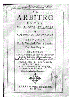 Portada El arbitro entre el marte franc&eacute;s y las vindicias gallicas. (Universidad de Salamanca, 3093)