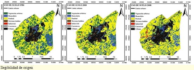 Mapas de uso de suelo escala 1:10 000: WGS84- UTM zona 15N (Fuente: laboratorio de sistemas de informaci&oacute;n geogr&aacute;fica. Divisi&oacute;n Acad&eacute;mica de Ciencias Biol&oacute;gicas, UJAT). 