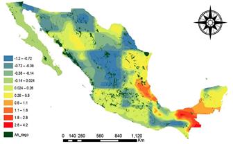 Promedio de lluvia diaria (mm) esperada en el verano.