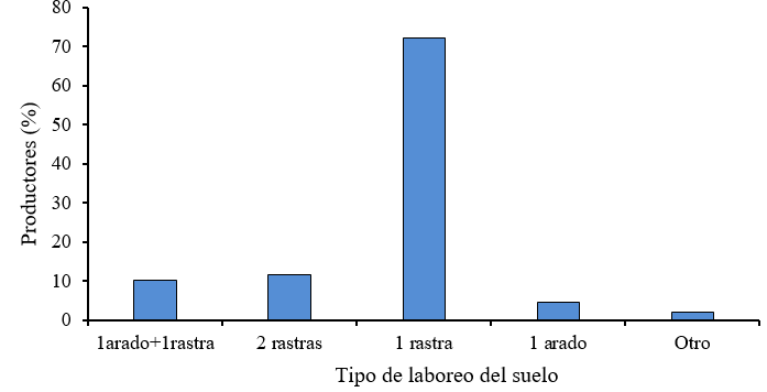 Tipos de laboreo de suelo practicado por los productores.