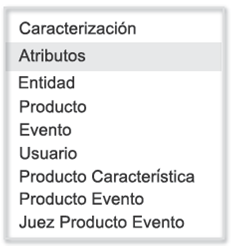 Menú principal. 
