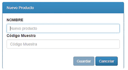 Creación nuevo producto. 