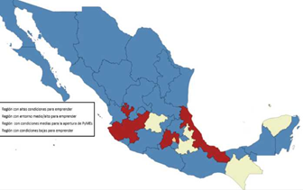 Agrupaciones regionales de innovaci&oacute;n en M&eacute;xico.