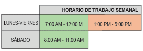 Horario laboral.