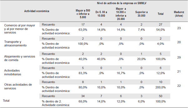 Caracterizaci&oacute;n de las empresas del sector servicios