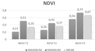 Maximum, minimum and mean of variable NDVI.