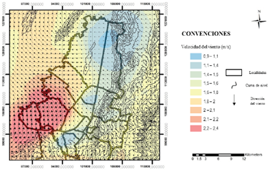 Interpolación Co-Kriging del vector viento