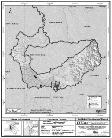 Ubicación de la subcuenca del río Munguidó, municipio de Quibdó, Chocó, Colombia. 