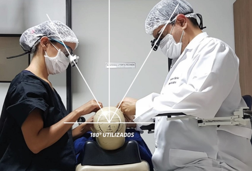 Na posição tradicional, temos acesso somente aos 180° graus
							superiores da circunferência do crânio