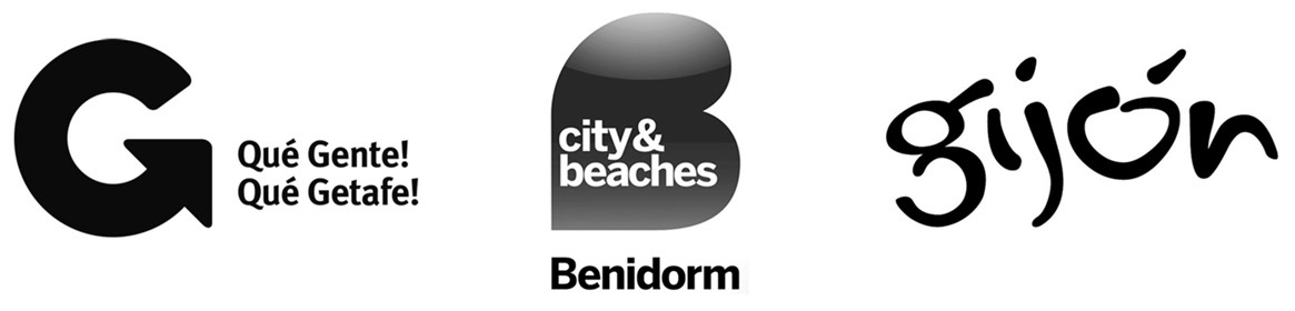 Logotipos de ciudades españolas (Getafe, Benidorm, Gijón)