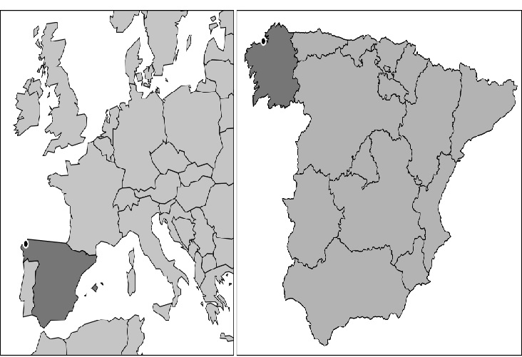 Ubicación de la ciudad de A Coruña