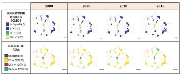 Mapas del subíndice ambiental del desarrollo sustentable 2000-2015