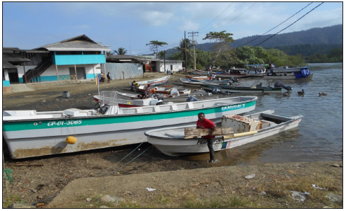 La Orilla. Bahía Solano, 18/01/2020, 8h02m.: En La Orilla también existen aproximadamente tres gasolineras, además de talleres de baterías y motores para los barcos